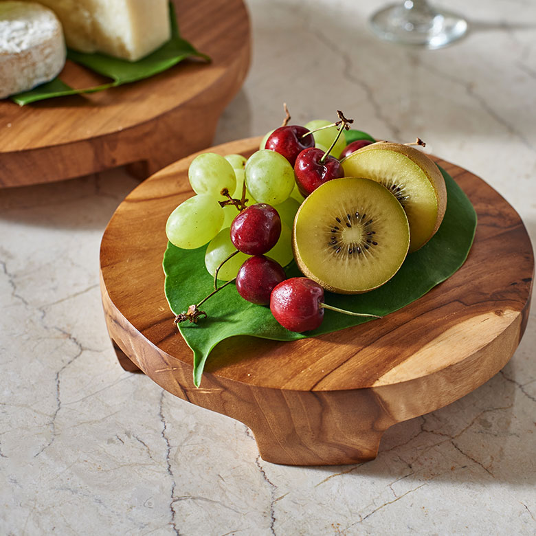 チークウッド無垢材のデコレーショントレイ