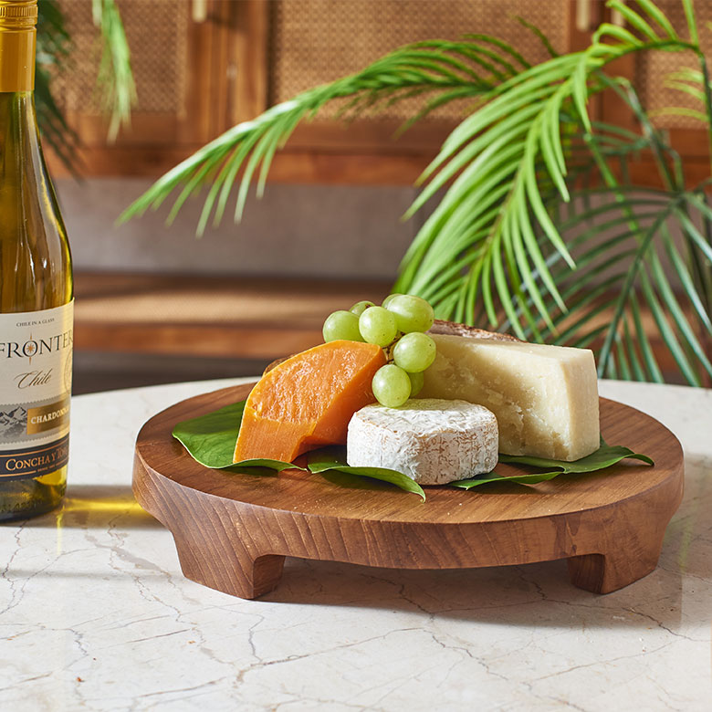 チークウッド無垢材のデコレーショントレイL