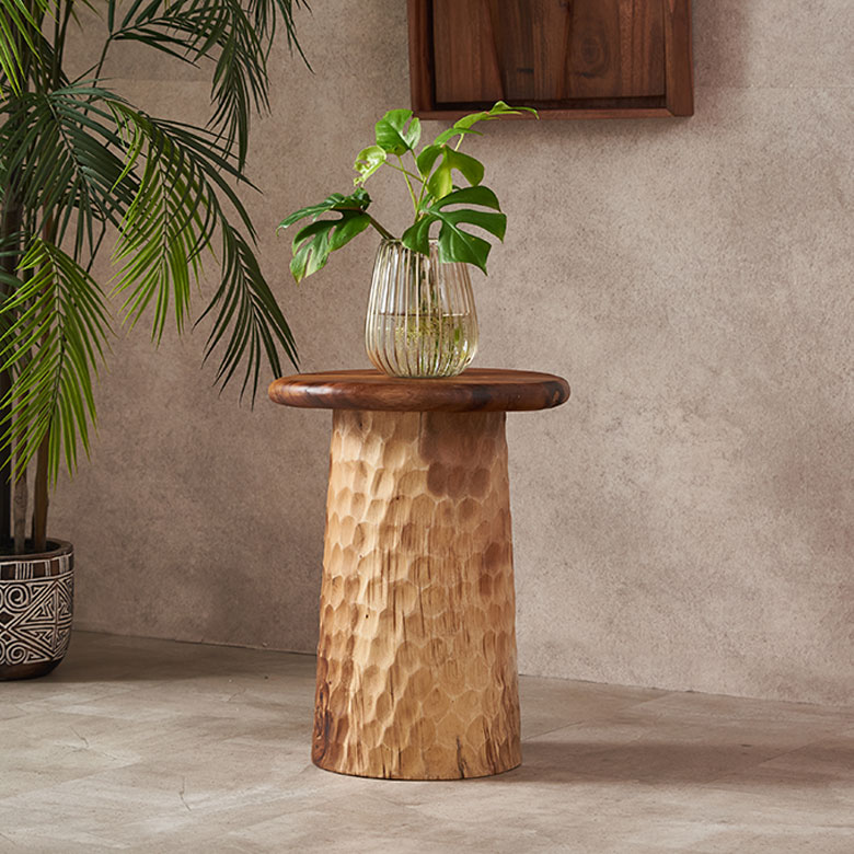 モンキーポッド無垢材のハンドメイドコーヒーテーブル