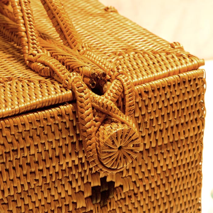 アタで編まれたコスメバッグ[ハイタイプ] バスケット インテリア 収納ケース 整理ボックス バリ アジアン雑貨