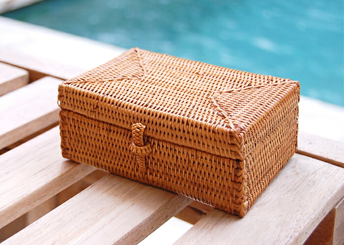 アタ製 アジアン フタつき小物入れ　ミニケース　印鑑ケース