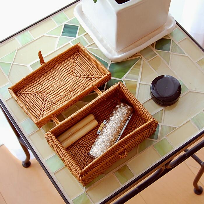 アタ製 アジアン フタつき小物入れ ミニケース 印鑑ケース タバコケース カードケース