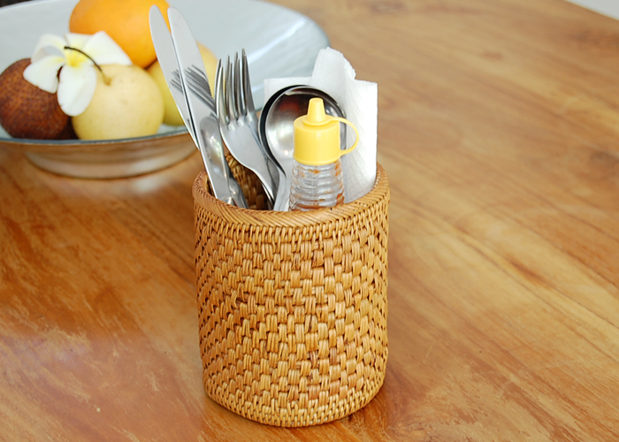 カトラリースタンド ペンスタンド 箸立て 収納 スタンド バリ雑貨 アジアン雑貨 おしゃれ インテリア アタ カトラリーケース アジア工房 キッチン カトラリー リゾート シンプル ナチュラル 小物入れ エスニック バリ島 アタ製品