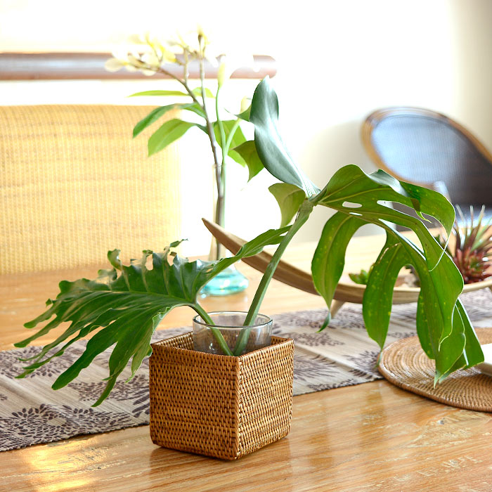 アタで編まれた四角い収納ボックス[Aタイプ]