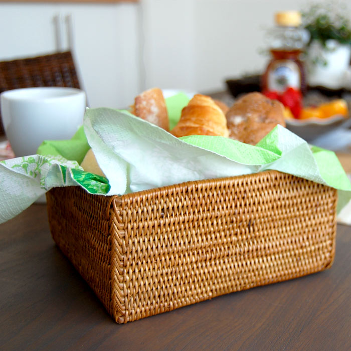 アタで編まれた四角い収納ボックス[Bタイプ]