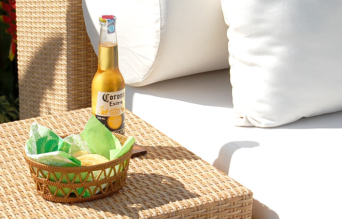 アタで編まれた楕円形の アジアン ラティスバスケット  収納ケース バリ 雑貨