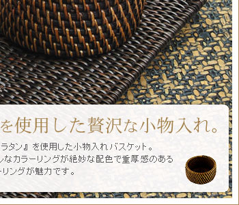 絶妙な配色で重厚感のある小物入れに仕上がりました。天然素材ならではのカラーリングが魅力です。