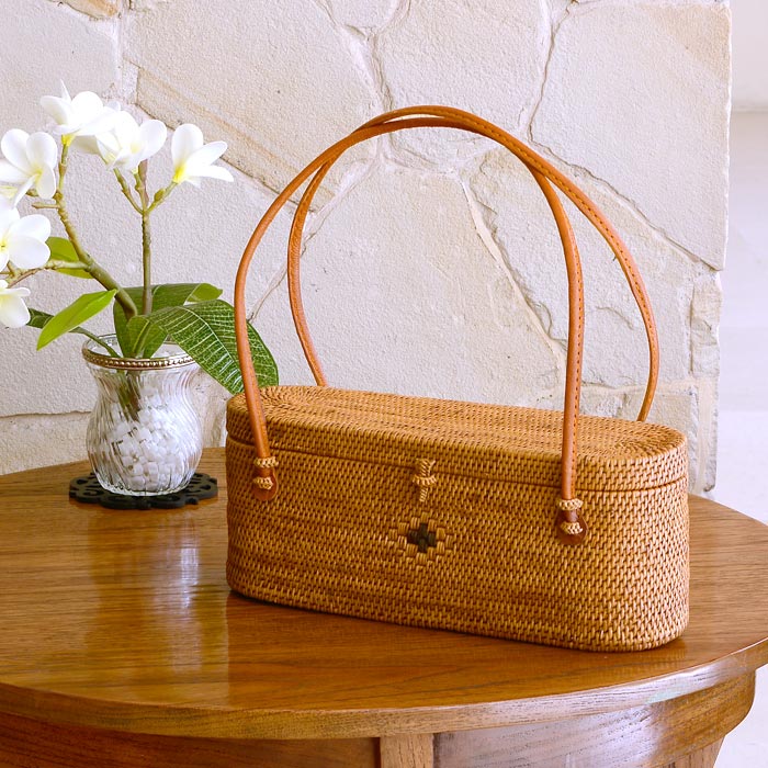 アタ かごバッグ リゾートバッグ ゆかたバッグ かばん バスケット バリ アジアン雑貨