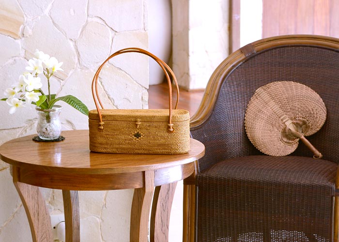 アタ かごバッグ リゾートバッグ ゆかたバッグ かばん バスケット バリ アジアン雑貨