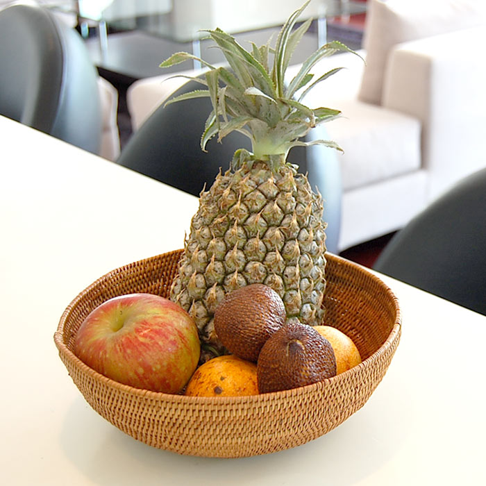 アタで編まれた半球型の アジアン バスケット バリ 雑貨 収納ボックス