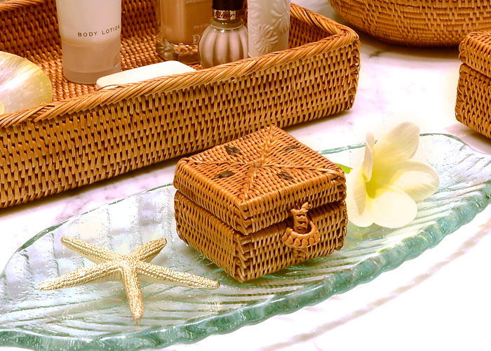 アタで編まれた小さなアクセサリーケース スタンダードクオリティ 小物入れ インテリア バリ アジアン雑貨