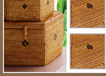 綺麗に編まれたアタ製品は一つ作るのに一週間もかかる、手間暇かけて出来た商品。