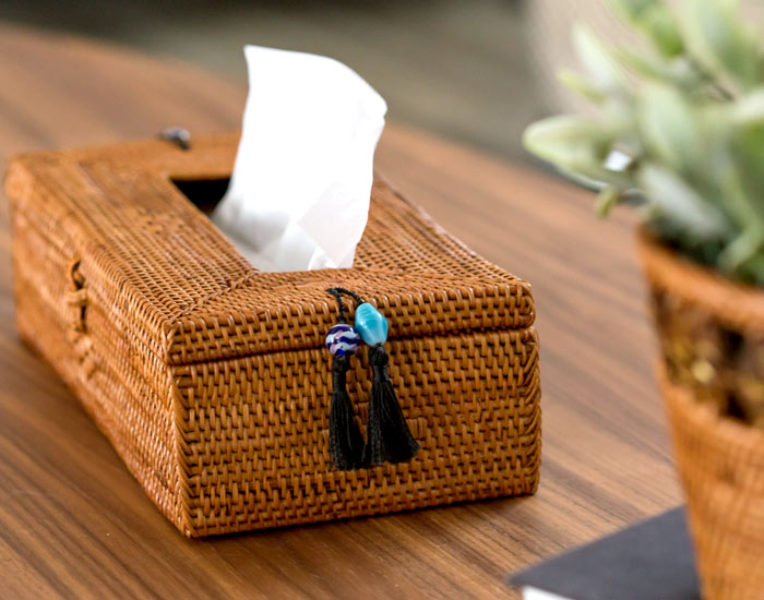 ティッシュケース ティッシュカバー アジアン アタ タッセル