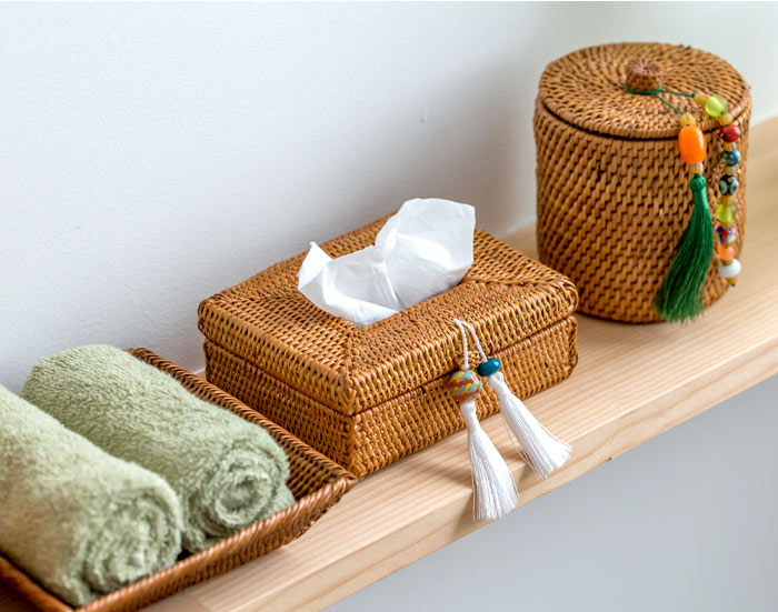 ティッシュケース ティッシュカバー アジアン アタ タッセル