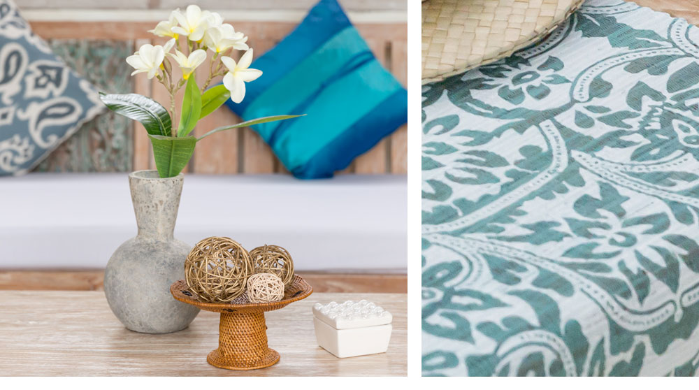 ゾートを思わせる涼し気なカラー。