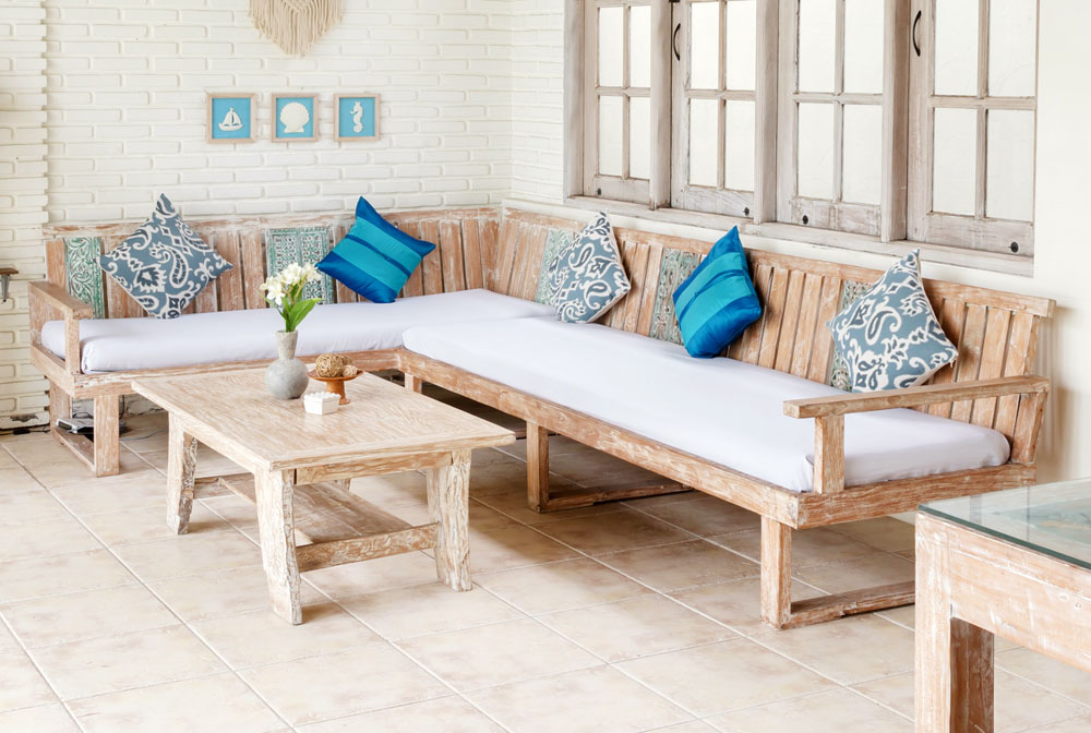 リゾート風コーディネート。