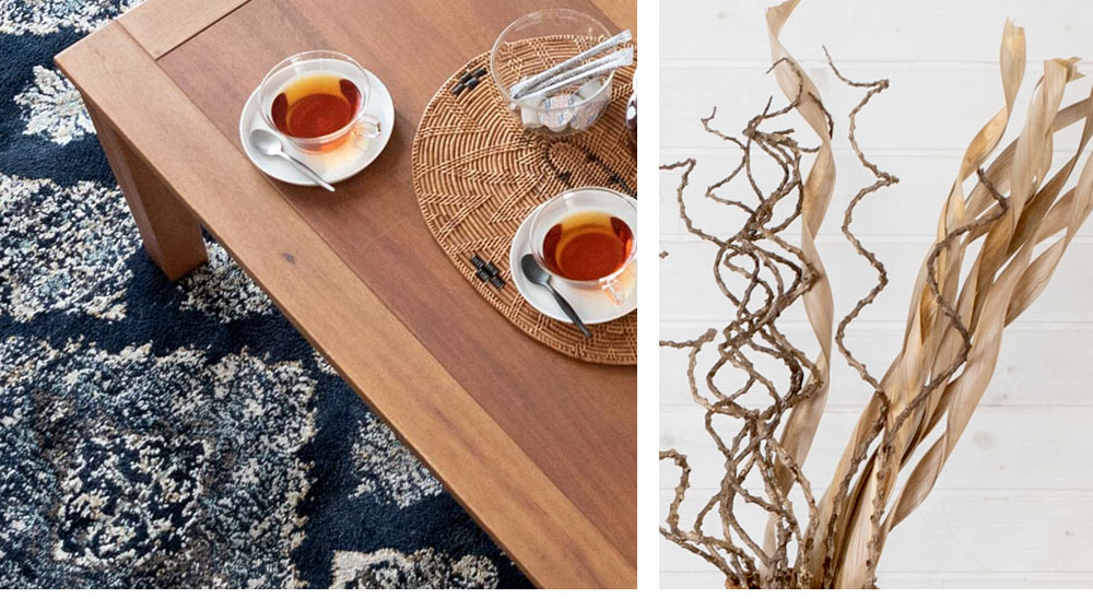 落ち着いたカラーでまとめた、心落ち着くようなコーディネート。