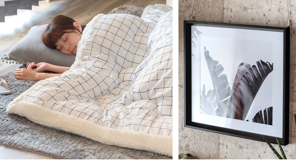 グレーやホワイトなど、色味を抑えてワントーンに。