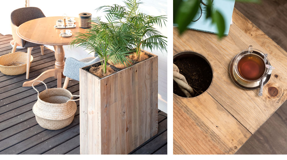 グリーンに囲まれたカフェ風テラスでおうちカフェを楽しむ