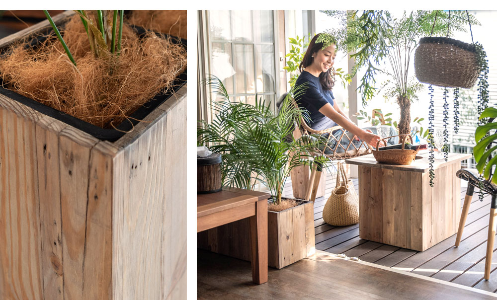 ヴィンテージ感の残るこなれた風合いのプランター＆エクステリアシリーズ