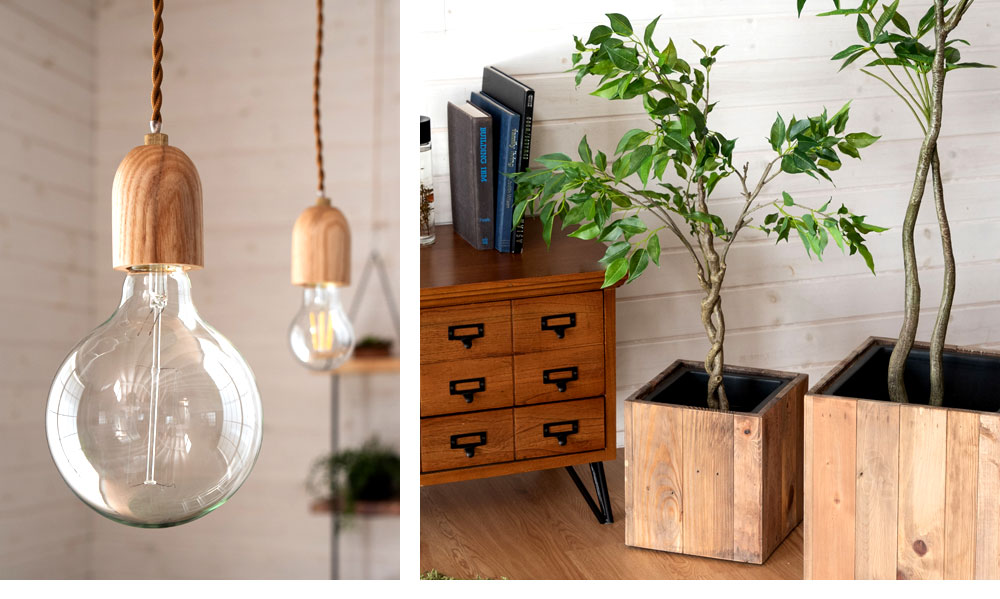 親しみやすいグリーンやウッドなどの自然素材