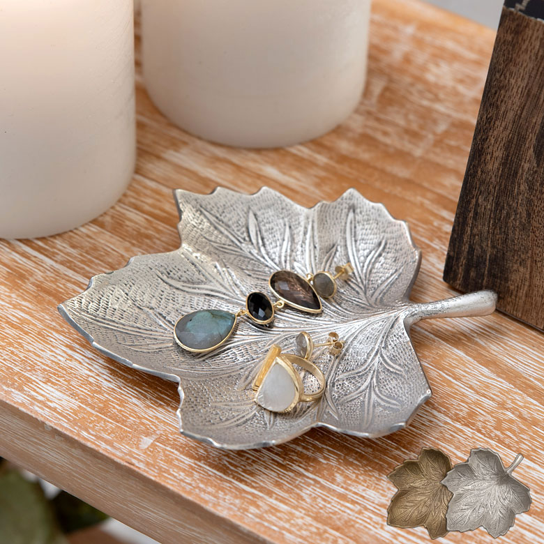 ブラスメープルリーフプレート（ゴールド/シルバー）