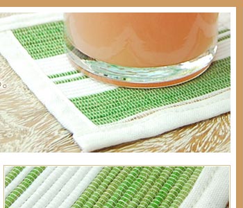 カラーの部分はコットンを丁寧に編み込んだバリ島の職人の技術が光るものになっております。