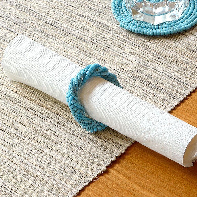 ターコイズカラーのコースター