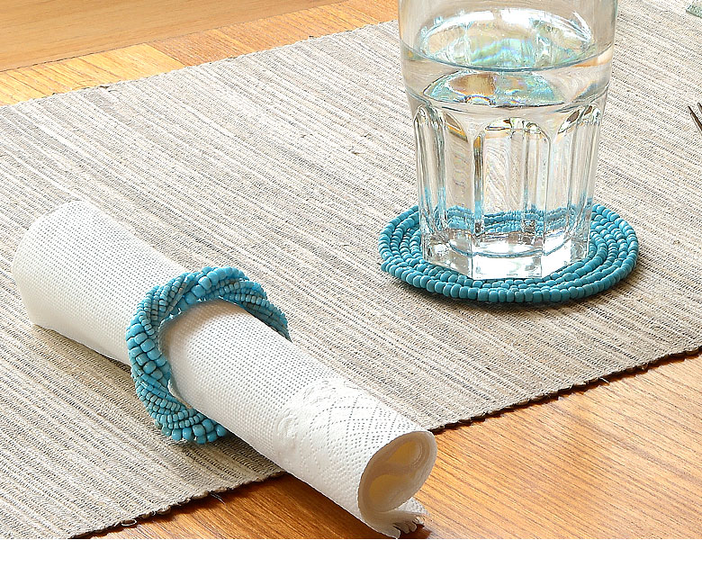 ターコイズカラーのコースター