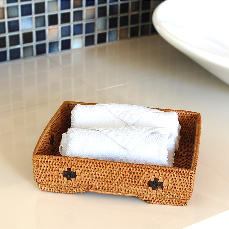 アタで編まれた脚つきバスケットトレイ アジアン バリ アジアン雑貨