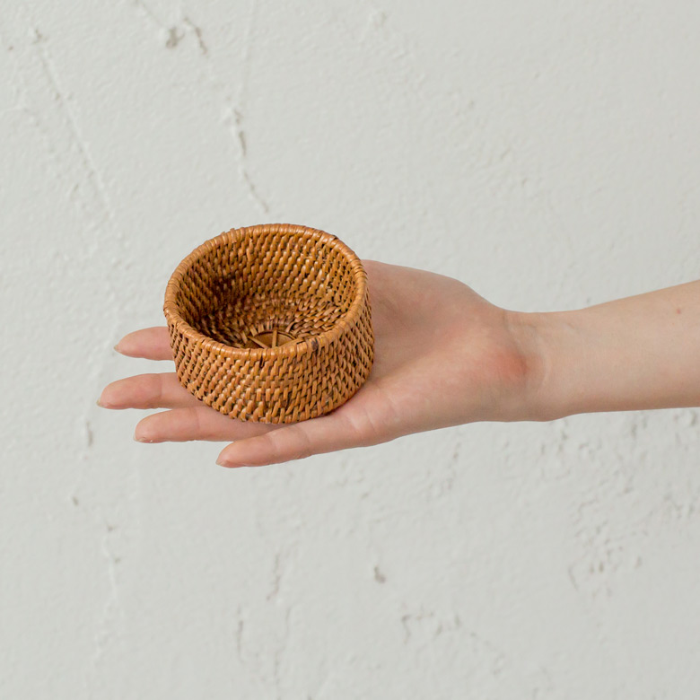 アタで編まれた小さな筒形ケース アジアン バリ アジアン雑貨