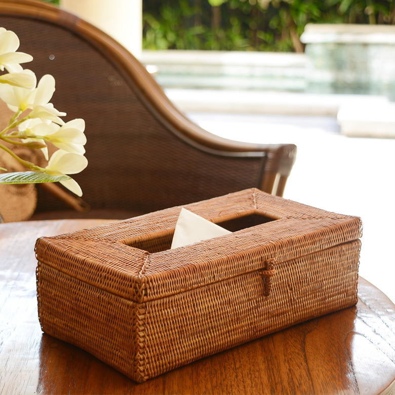 アタで編まれたティッシュケースカバー アジアン バリ アジアン雑貨