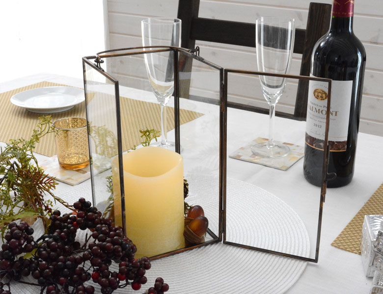 ガラスボックス　ガラスケース　キャンドルランタン　ディスプレイケース　小物入れ