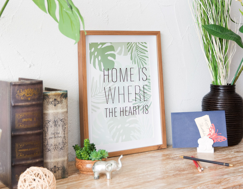 メッセージガラス付きモンステラアートフレーム