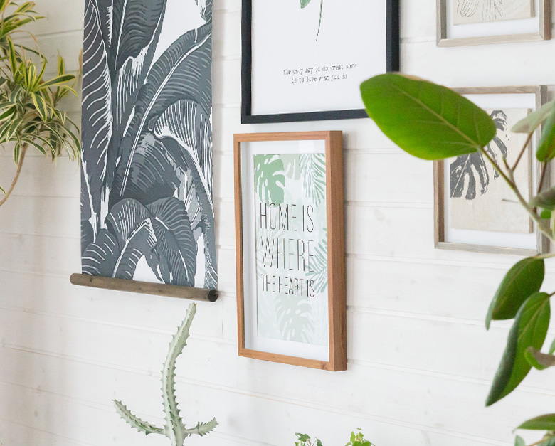 メッセージガラス付きモンステラアートフレーム