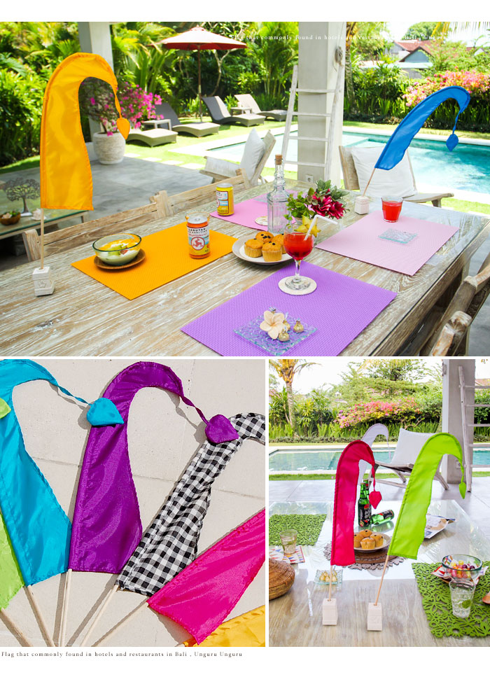 カラフルなバリ旗ウングルウングル