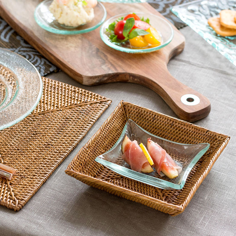 食器としても使えるガラストレイ  アジアン アジアン雑貨