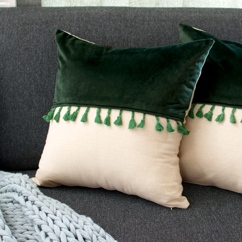 ベルベットとリネンの珍しい組み合わせ