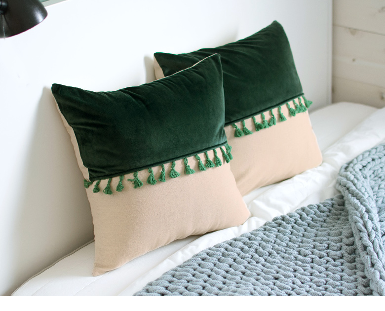 深いグリーンとナチュラルのバイカラー