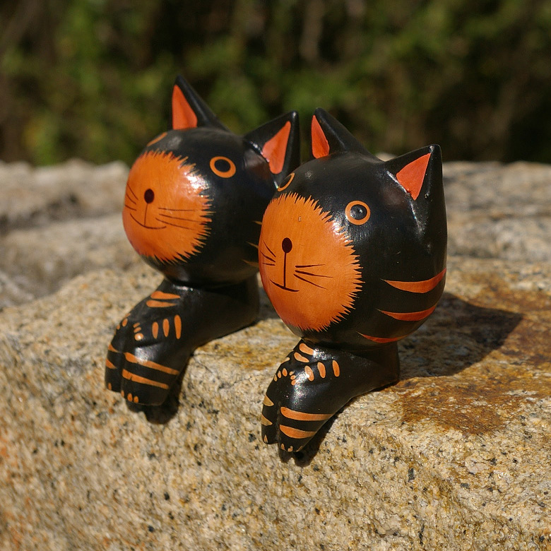 お座りした小さなバリネコのアジアンオブジェ アジアン バリ アジアン雑貨