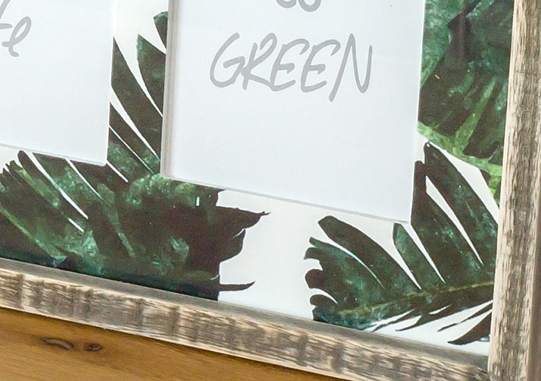 フォトフレーム 壁掛け 写真立て おしゃれ ソテツ リーフ モチーフ 写真 2枚 はがきサイズ ナチュラル 写真立て 木枠 植物 西海岸 ビーチ 男前 インテリア