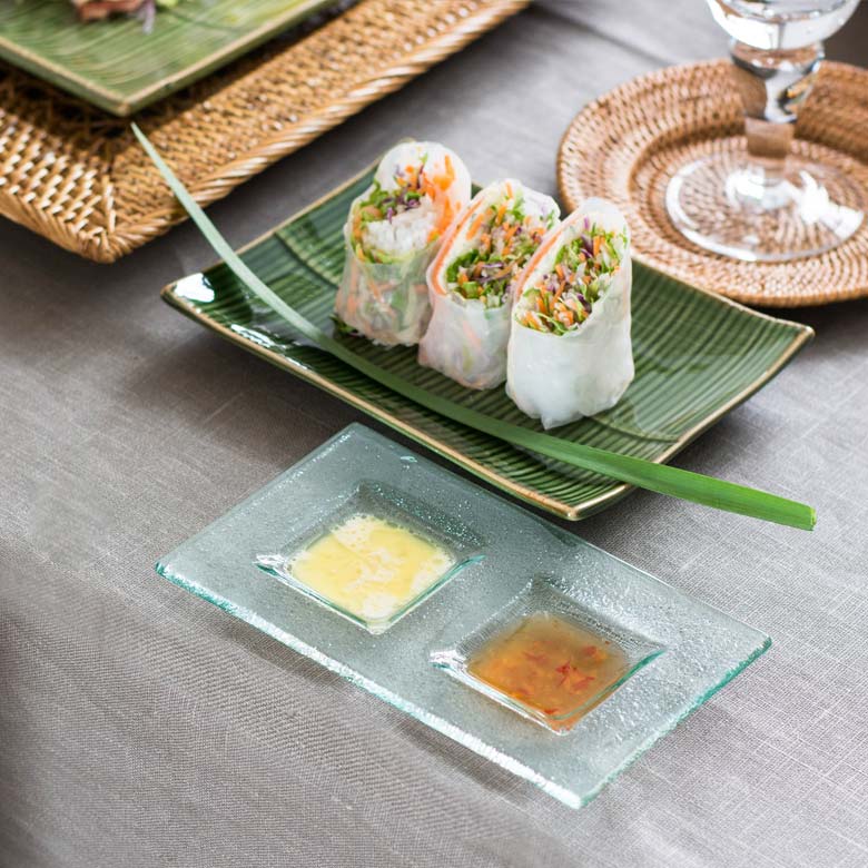 ガラスの二穴スクエア アジアン トレイ アジアン アジアン雑貨