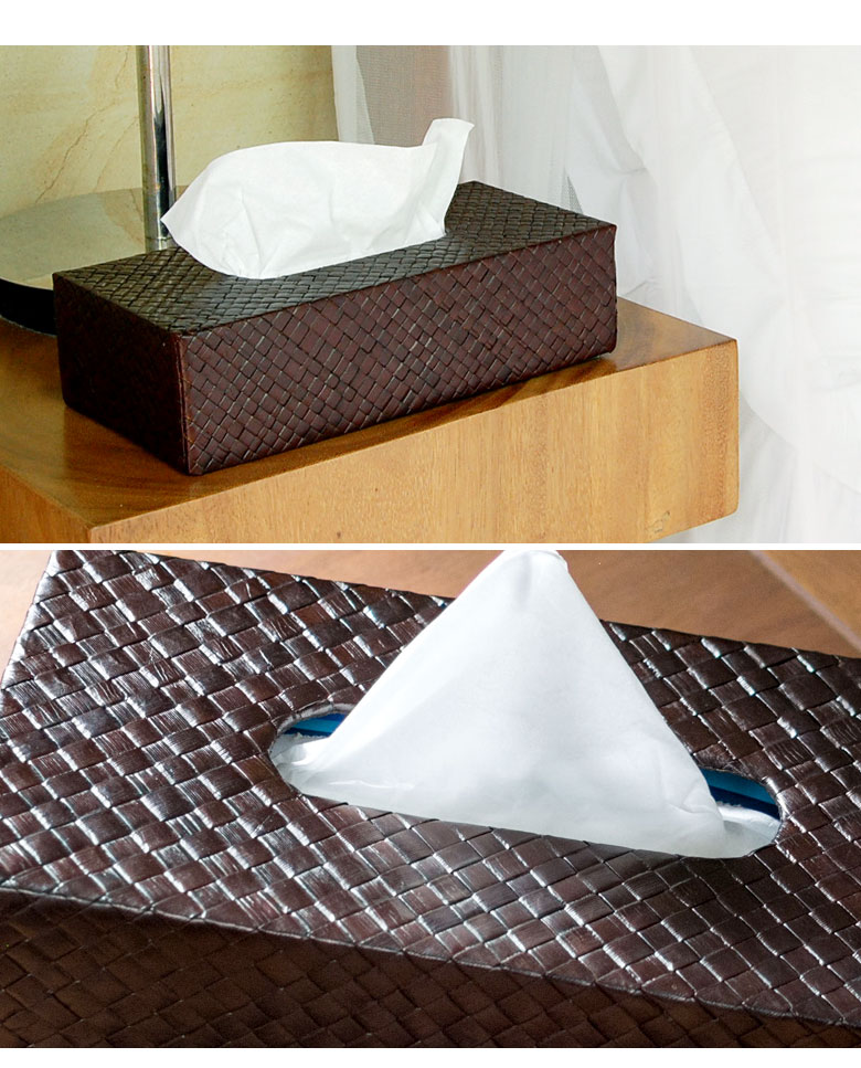 モダンなパンダン素材のバリ島のティッシュボックス