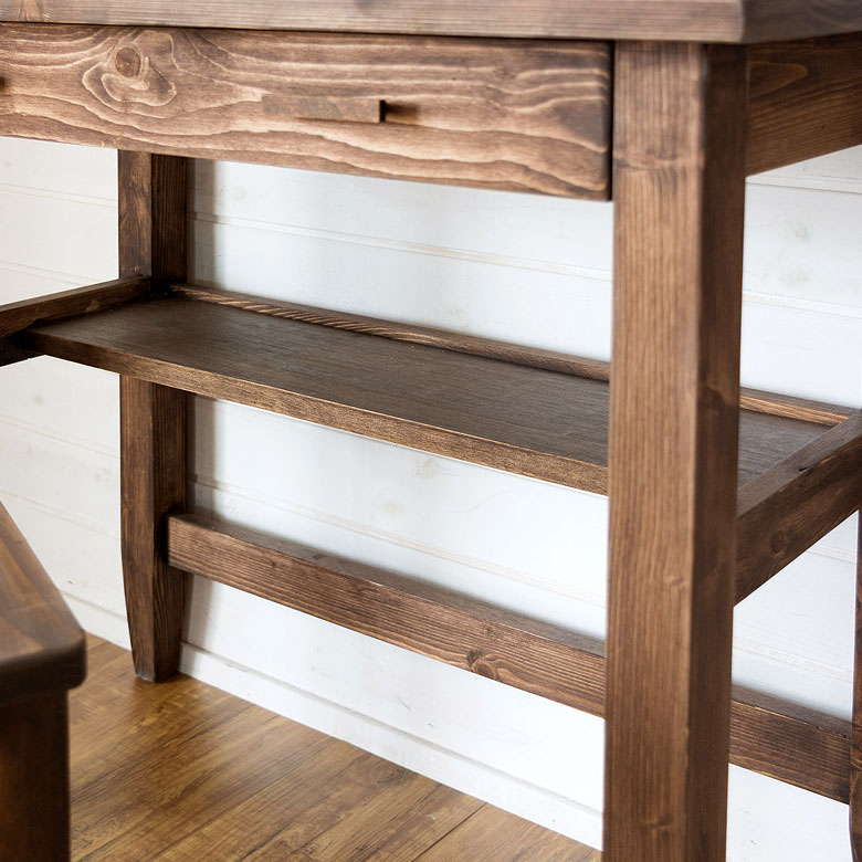 古木風デスク＆チェアセット