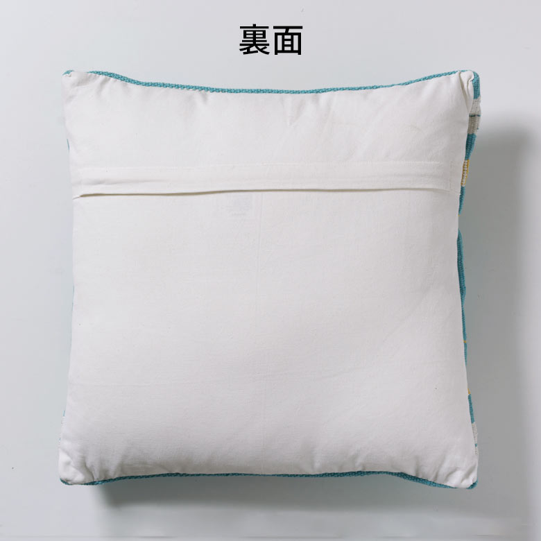 ネイティブ柄 クッション 45cm×45cmAタイプブルー