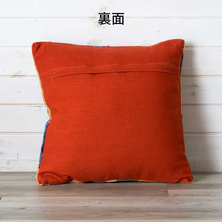 ネイティブ柄 クッション 45cm×45cmCタイプレッド×ベージュ