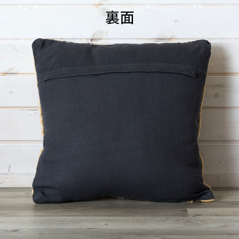 ネイティブ柄 クッション 45cm×45cmFタイプベージュ×ブラウン