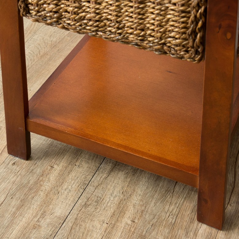 アバカの網目と木製天板の組み合わせ