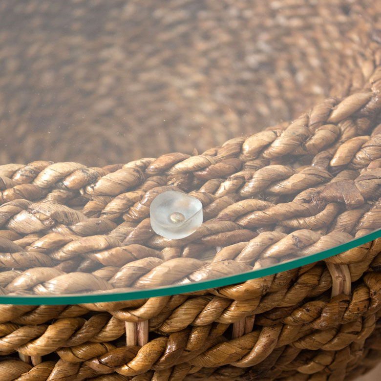 アバカ素材の丸型サイドテーブル