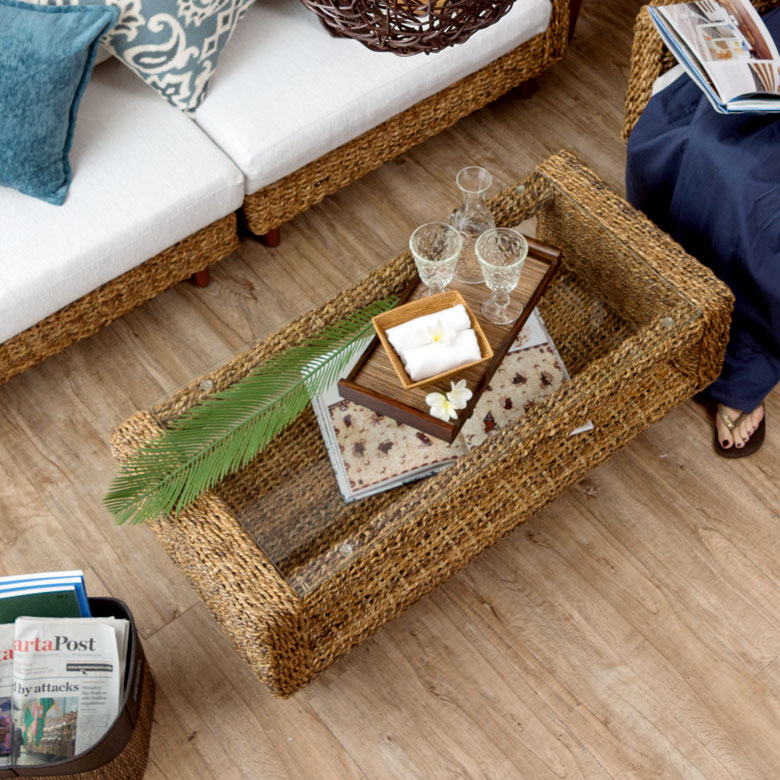 アバカ素材のセンターテーブル